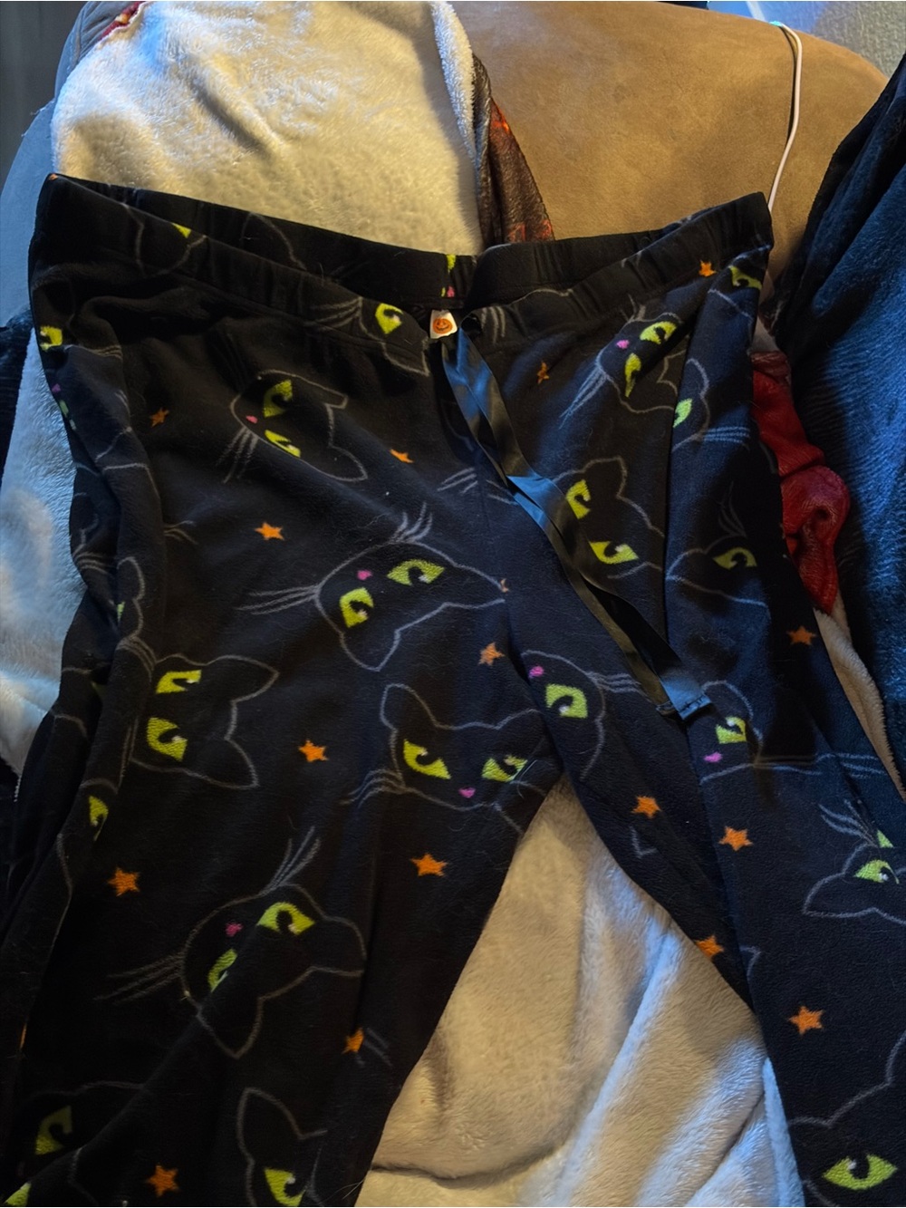 Black Cat Fleece Pajama Pants Size 3X